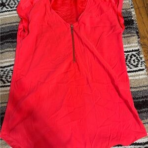 Women's Red Zipper Top